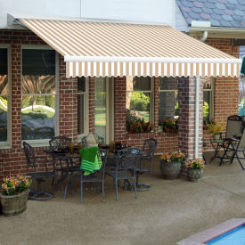 Awntech Manual Retractable Awning 12'W x 10'D x 10"H Linen/White