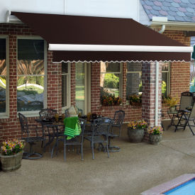 Awntech Retractable Awning Manual 12'W x 10'D x 10"H Brown/Tan