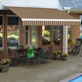 Awntech Retractable Awning Manual 24'W x 10'D x 10"H Brown/Tan