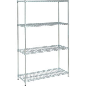 Nexel Medium Duty Wire Shelving Unit, Zinc Chromate, 48"W x 18"D x 74"H