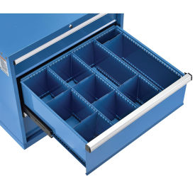 Divider Kit for 10"H Drawer of Modular Drawer Cabinet, 3 Long & 6 Short , Blue