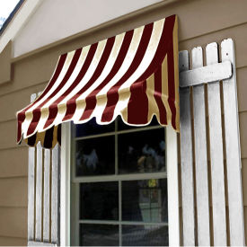 Awntech Window/Entry Awning 8-3/8'W x 2-9/16'H x 2'D Burgundy/Tan