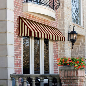 Awntech Window/Entry Awning 3-3/8'W x 2'H x 4'D Burgundy/Tan