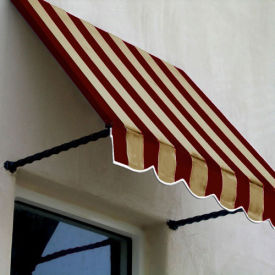 Awntech Window/Entry Awning 8-3/8'W x 2-9/16'H x 2'D Burgundy/Tan