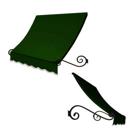 Awntech Window/Entry Awning 7-3/8'W x 1-1/2'H x 3'D Forest Green