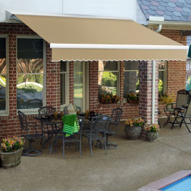 Awntech Retractable Awning Left Motor 18'W x 11/16'H x 10'D Tan