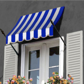 Awntech Spear Arm Awning 7-3/8'W x 2-9/16'H x 1-5/16'D Bright Blue/White