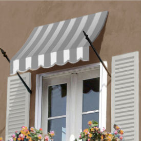 Awntech Spear Arm Awning 5-3/8'W x 4-11/16'H x 3'D Gray/White