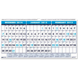House of Doolittle Recycled Three-Month Horizontal Wall Calendar, 23.5 x 12, 14-Month, 2023-2025