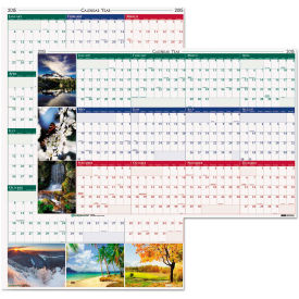 House of Doolittle Recycled Earthscapes Nature Scene Reversible Yearly Wall Calendar, 18 x 24, 2024