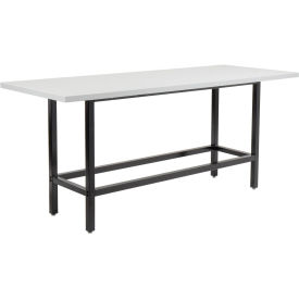 Standing Height Table with Power, Laminate, Gray, 96"L x 36"W x 42"H