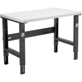 Adjustable Height Workbench C-Channel Leg, 48"W x 30"D, 1-5/8" Plastic Laminate Square Edge, Black