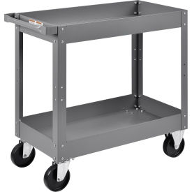 2 Shelf Deep Tray Steel Stock Cart, 500 Lb. Capacity, 30"L x 16"W x 32"H
