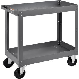 2 Shelf Deep Tray Steel Stock Cart, 800 Lb. Capacity, 30"L x 16"W x 32"H