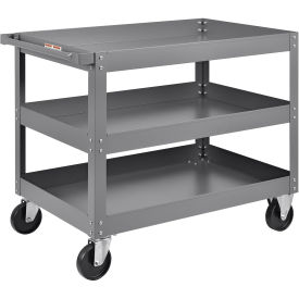 3 Shelf Deep Tray Steel Stock Cart, 800 Lb. Capacity, 36"L x 24"W x 32"H