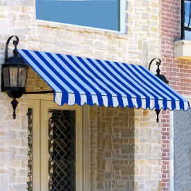 Awntech Window/Entry Awning 4' 4-1/2" W x 3'D x 2'H Bright Blue/White