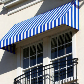 Awntech Window/Entry Awning 4' 4-1/2" W x 2'D x 3' 8"H Bright Blue/White