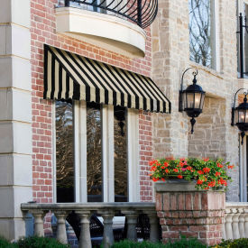 Awntech Window/Entry Awning 4' 4-1/2" W x 2'D x 3' 8"H Black/Tan