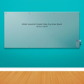 Global Industrial Non-Magnetic Glass Board, Frosted, 96 x 48