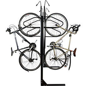 6-Bike Vertical Bike Rack, Double Sided, Locking, 72"W x 90"D