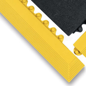 WEARWELL 3x39" Edging for 24/Seven Mats - All-Purpose Grease Resistant Rubber - Male Edge - Black