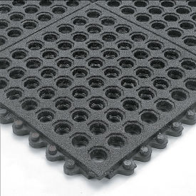 24/Seven Anti-Fatigue Mat Nitrile Rubber  Drainage Tile Gritworks Non-Slip Coating, 3X3'