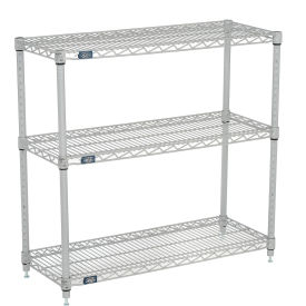 Nexel 798789 Nexel (3) Shelf Media Stand Silver Epoxy, 36 x 14