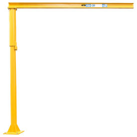 Contrx Medium Duty Floor Mounted Jib Crane, 10' Under Beam Height, 500 Lb. Capacity, 10' Span