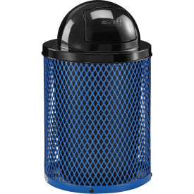 32 Gallon Thermoplastic Coated Mesh Receptacle w/Dome Lid, Blue