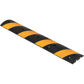 Global Industrial Rubber Speed Bump, 72" Portable, Yellow Stripes
