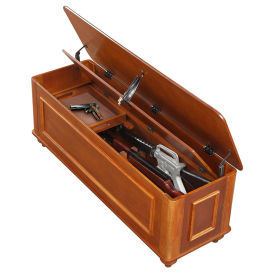 American Furniture Classics Hope Gun Concealment Chest, 5 Gun Capacity, Medium Brown