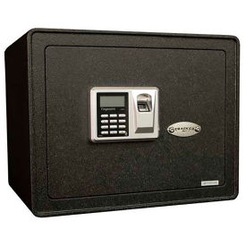 Tracker Safe Security Safe S12 With Biometric Lock & Keyed Lock, 11-7/8"W x 15"D x 11-3/4"H, Black