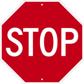 NMC Traffic Sign, Stop Sign 18", 18" X 18", White, TM34K