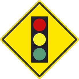 NMC Traffic Sign, IntersectionTraffic Light (Graphic), 24" x 24", Yellow, TM612K