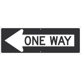 NMC Traffic Sign, One Way Arrow Left, 12" X 36", White, TM508J