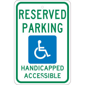 NMC Traffic Sign, Reserved Parking Van Accessible, 18" X 12", White, TM197J