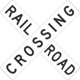 NMC Traffic Sign, Railroad Crossing Sign, 48" X 48", White, TM9326K