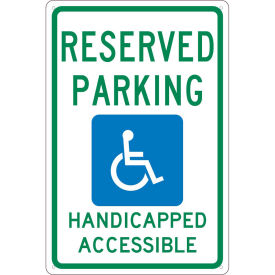 NMC Traffic Sign, Reserved Parking Van Accessible, 18" X 12", White, TM197G