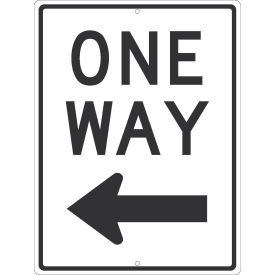 NMC Traffic Sign, One Way Arrow Left, 24" x 18", White, TM510K