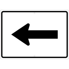 NMC Traffic Sign, Auxiliary Arrow Left, 15" X 21", White, TM502K
