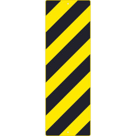 NMC Traffic Sign, Right Stripe Yellow Object Marker Sign, 12" X 36", Yellow, TM267K