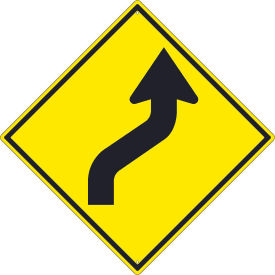 NMC Traffic Sign, Lane Shift Arrow Left Sihn, 30" X 30", Yellow, TM243K