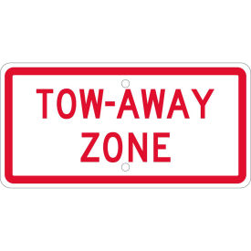 NMC Traffic Sign, Tow-Away Zone, 6" X 12", White, TMA55H