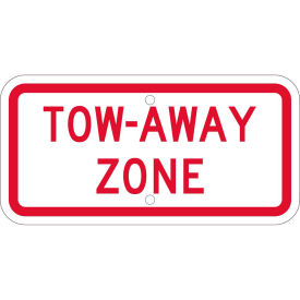 NMC Traffic Sign, Tow-Away Zone, 6" X 12", White, TMA55J