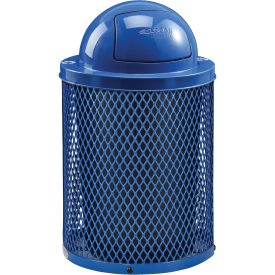 32 Gallon Thermoplastic Mesh Recycling Receptacle w/Dome Lid, Blue