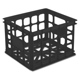 Sterilite 16929006 Storage Crate - Black 15-1/4"L x 13-3/4"W x 10-1/2"H - Pkg Qty 6