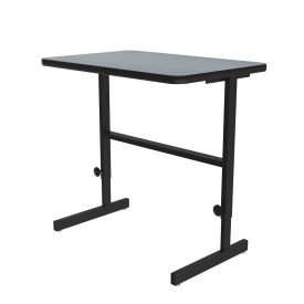 Correll Adjustable Standing Height Workstation, Gray Granite, 36"L x 24"W x 34" to 42"
