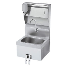 Krowne 16" Wide Hand Sink with Knee Valve and Soap & Towel Dispenser, HS-16