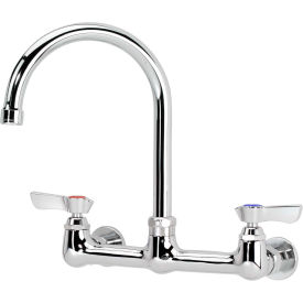 Krowne Commercial Series 8" Center Wall Mount Faucet, 8-1/2" Gooseneck, 12-802L