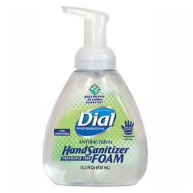 Dial Professional Antibacterial Foam Hand Sanitizer, 15.2 oz Pump Bottle, Fragrance-Free